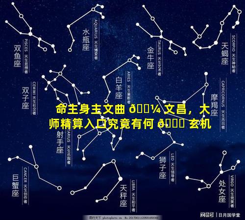 命主身主文曲 🐼 文昌，大师精算入口究竟有何 💐 玄机